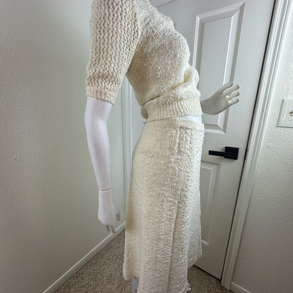 MARISA CHRISTINA VINTAGE V-neck henley sweater With Same Brand Skirt.  #181 - Picture 5 of 12